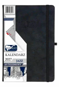 Kalendarz 2027 Jazz A5 tygodniowy grafitowy