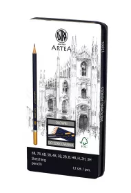 Astra Zestaw owkw do szkicowania Artea w metalowym pudeku 12 szt.
