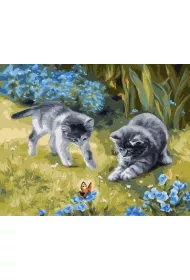 Ideyka Malowanie po numerach - Koty w ogrodzie 40x50cm