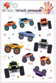 Tatuae zmywalne dla dzieci Truck All4Kids