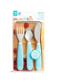 Zestaw stalowych sztu�c�w dla dzieci Munchkin niebieski