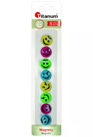 Titanum Magnes okr�g�y bu�ka Smiley 8 szt.