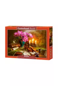Puzzle 1500 el. Still Life with Violin and Flowers Castorland