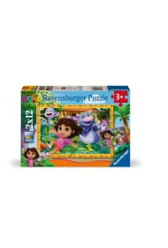 Puzzle dla dzieci 2x12 el. 2D Dora poznaje �wiat Ravensburger