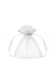 PartyDeco Woreczki z organzy bia�y 10cm 10 szt