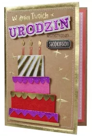 Kukartka Karnet B6 Urodziny tort FR-005
