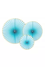 PartyDeco Rozety dekoracyjne Yummy jasno niebieskie 3 szt.