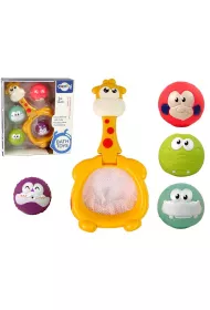 Mini koszyk�wka gumowe pi�ki �yrafa do k�pieli LeanToys