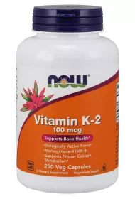 Now Foods Witamina K2 MK4 100 mcg i Lucerna Suplement diety 250 kaps.