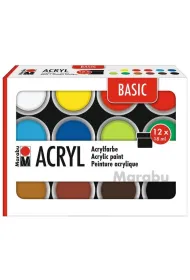 Marabu Farby akrylowe Basic 18ml 12 kolor�w