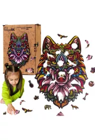 Puzzle drewniane eko 120 el. Tajemniczy wilk A3 Maksik