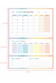 Plan your life Planer magnetyczny miesiczny tczowy + marker