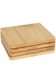 Excellent Houseware Komplet kwadratowych podstawek bambusowych 4 szt.