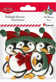Titanum Naklejki filcowe 3D pingwiny 6 szt.