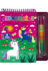 Jednoro�ce. Kolorowanki, naklejki, 4 neonowe markery
