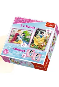Puzzle 2w1 30+48 el. Zakochana �nie�ka + memos 90603 Trefl