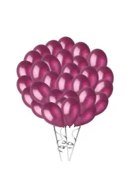 Balony metalizowane 10 bordowe 25 cm