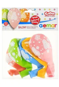 Godan Balony Premium Hel z nadrukiem 4 13" 5 szt.