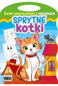 �wiat kolorowanek z naklejkami. Sprytne kotki