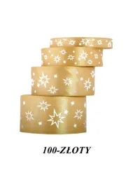 Pogotowie Florystyczno �lubne Wst��ka satynowa Gwiazdki 25mm/22mb