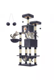 Songmics Wysoki drapak dla kota dymny 206cm