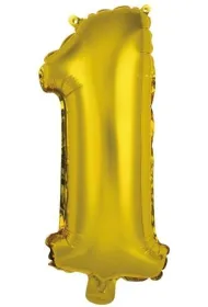 Amscan Balon foliowy mini cyfra 1 z�ota 19,5x40cm