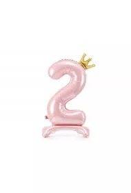 Stojcy balon foliowy 2 jasny rowy 84cm