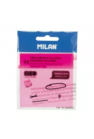 Milan Karteczki samoprzylepne Fluo przezroczyste 76 x 76 mm rowe 50 kartek 50 szt.