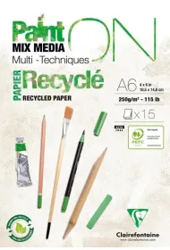 Clairefontaine Blok A6 papier z recyklingu 250g 15ark