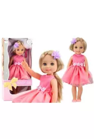 Lalka w r�owej sukience 38cm LeanToys