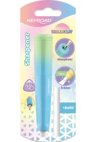 Temper�wka plastikowa z gumk� KEYROAD opalizuj�ca pojedyncza blister 1szt.mix