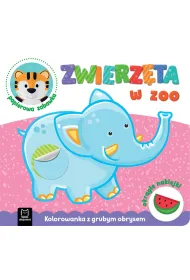 Zwierz�ta w zoo. Kolorowanka z grubym obrysem