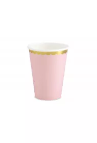 PartyDeco Kubeczki jasnor�owe 220ml 6 szt.