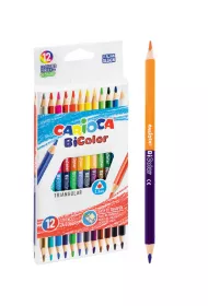 Carioca Kredki o��wkowe tr�jk�tne BiColor 24 kolor�w 12 szt.