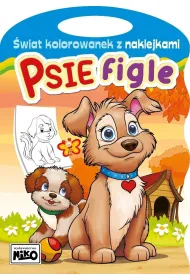 �wiat kolorowanek z naklejkami. Psie figle