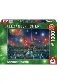 Puzzle 1000 el. Fajerwerki nad Wie�� Eiffla Schmidt