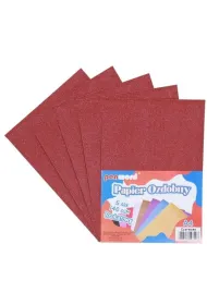 Polsirhurt Papier ozdobny A4 brokatowy czerwony 140g 5 szt.