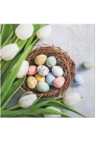 Paw Serwetka Lunch Decor Eggs and Tulips 33x33 20 szt.
