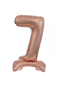Amscan Balon foliowy mini cyfra 7 na stojaku r�owe z�oto