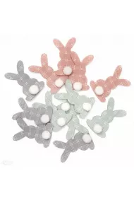 dpCraft Naklejki z filcu kr�liki pastelowe 12 szt.