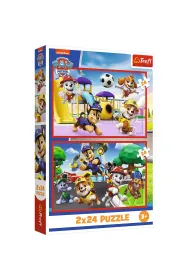 Puzzle 2x24 el. Psi dzie� zabaw Trefl