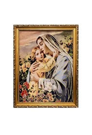 Obraz Haftowany Matka Bo�a z dzieci�tkiem 42/32cm