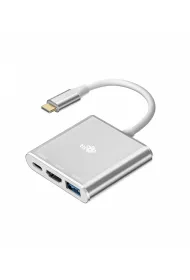 Tb Adapter HUB USB C 3w1 - HDMI, USB, PD srebrny
