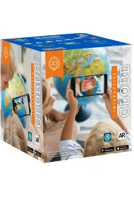 Pod�wietlany globus z map� fizyczn�, polityczn� i aplikacj� 32 cm