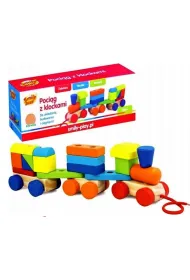 Poci�g drewniany z klockami 36X12X9 PLX PUD SMILY PLAY AC7621