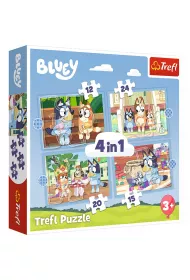 Puzzle 4w1 Bluey i jego wiat Trefl