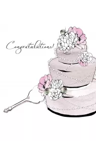 Clear Creations Karnet Swarovski kwadrat CL1205 �lub Tort