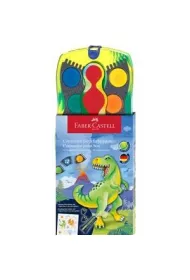 Faber-Castell Farby szkolne akwarelowe Connector Dinozaury 12 kolorw