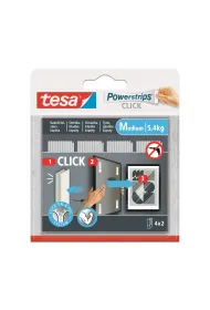 Rzepy samoprzylepne Tesa Powerstrips Click Medium bia�e 4 pary