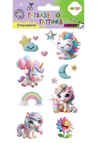 Tatua�e zmywalne UNICORNS, rozm. 100x200 mm, Happy Color B/C